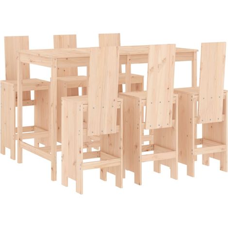 Maison Exclusive - 7-tlg. Gartenbar-Set Massivholz Kiefer