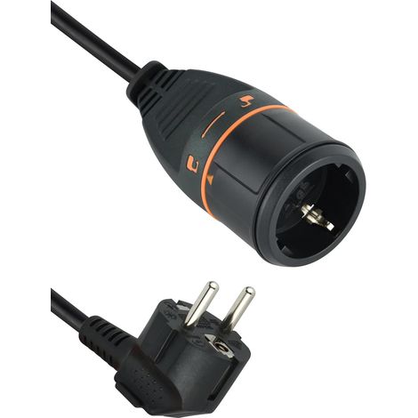 Rallonge électrique avec prise Electralock équipée d'un mécanisme de verrouillage qui empêche les déconnexions accidentelles de la prise, 5 M, Orange (1/5)