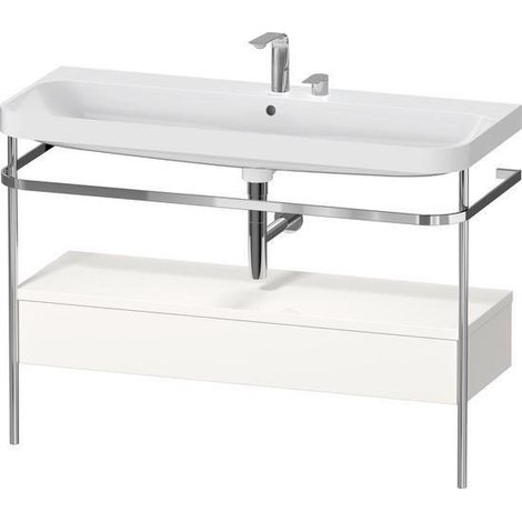 Ensemble lavabo HAPPY D.2 PLUS 1175x490mm sans trou de robinetterie, blanc super mat
