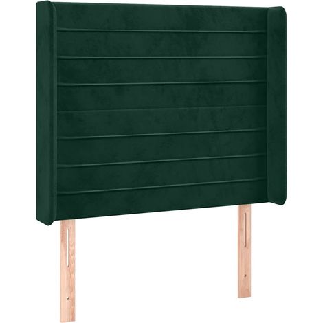 Maison Exclusive - Testiera ad Orecchio Verde Scuro 83x16x118/128 cm in Velluto (1/5)