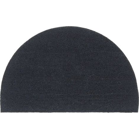 Tapis de porte demi-rond 50 x 80 cm facile à nettoyer antidérapant extérieur entrée en fibre de coco gris foncé (1/5)