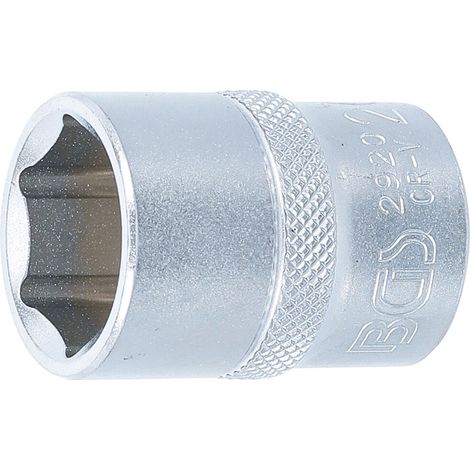 BGS Steckschlüssel-Einsatz Sechskant Antrieb Innenvierkant 12,5 mm (1/2") SW 20 mm - 2920 (1/3)