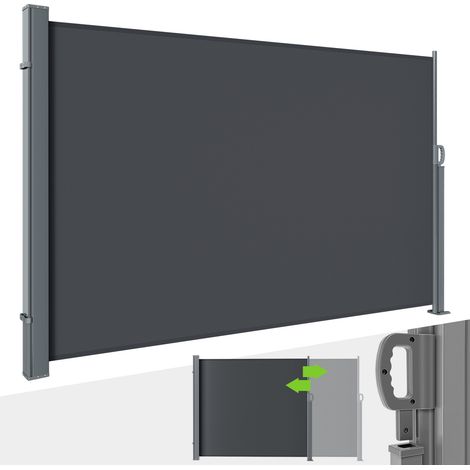 Jiubiaz Auvent Latéral Rétractable, Paravent extérieur 180x300cm Brise-vue de Jardin, Écran de Protection, Écran de Balcon Terrasse Anthrazite (1/5)