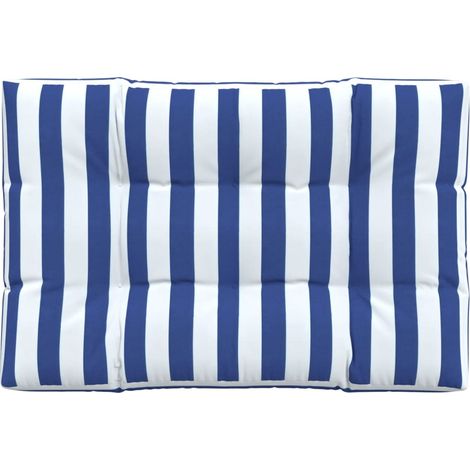 Maison Exclusive - Cuscino per Pallet Strisce Bianche e Blu 120x80x12cm in Tessuto (1/5)