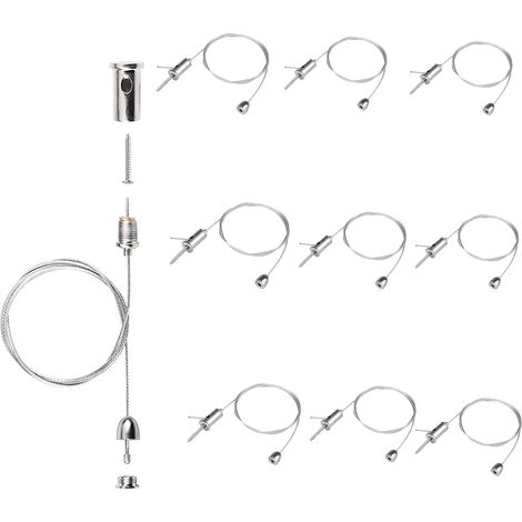 Steel Cable, 10 Pieces Adjustable Suspension Kit for Light Fixture, Cable Suspension Light, Wire Hanging Cable Frame, Metal Cable Lamp Holder (1/5)