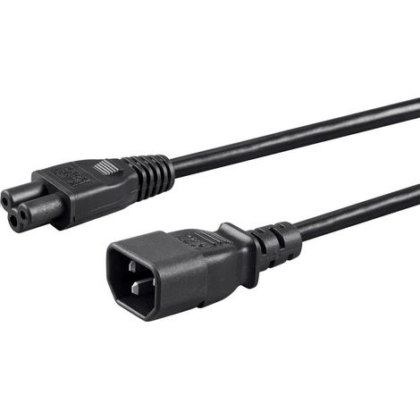 Cable de alimentacion C14 macho a C5 hembra 1 M Negro (1/4)