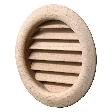 La Ventilazione LGRS100F Grille de ventilation ronde en bois hetre a encastrer Diametre 110 mm (1/5)