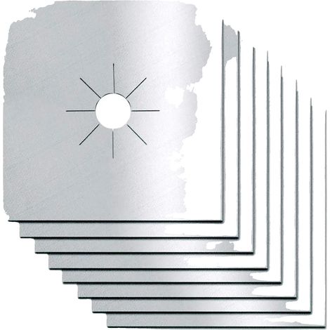 Protectores para quemadores de estufa de gas, resistentes al calor, almohadillas protectoras antiadherentes, color plata-a, 8 unidades. (1/2)