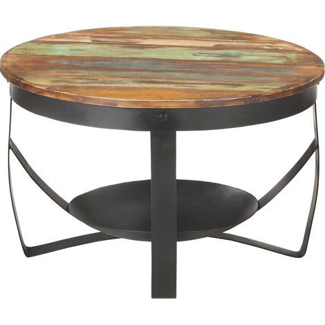 Table Basse Bout de canapé Table d’Appoint Salon Ø68x43 cm Bois de récupération massif BV11527 (1/5)