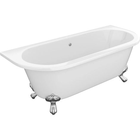 Baignoire semi-îlot retro avec pieds d'aigle- 190 L - 170 x 74 x 62 cm - Blanche - Acrylique - SPARUS (1/4)