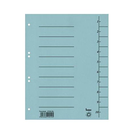 BENE Trennblatt Bene DIN A4 Karton blau 100 St./Pack. Bene DIN A4 Karton blau 100 St./Pack. (1/2)