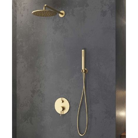 Ensemble de douche doré à encastrer ARTEMIS avec douchette 210cm (1/3)