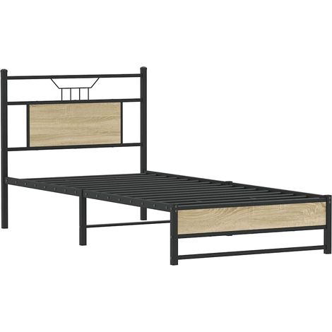 vidaXL Giroletto senza Materasso Rovere Sonoma 75x190 cm in Truciolato (1/5)