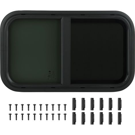 Fenêtre coulissante avec moustiquaire amovible, coins arrondis, étanche, anti-UV, pour camping-car, caravane et véhicule utilitaire (1/5)