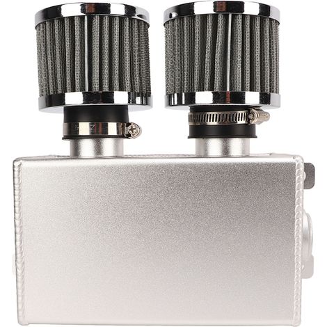 Kit de récupération d'huile moteur 1200 ml avec double chicane, double filtre et raccord de tuyau AN8 argenté (1/5)