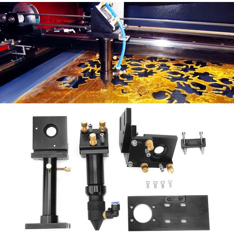 Ensemble cadre de miroir de tête laser en aluminium à film d'oxyde noir pour machine de gravure laser (63,5/101,6 mm) (1/5)