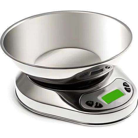 Balanza de cocina electrónica con recipiente de hasta 5 kg, metálica, precisión de 1 g PRO-K5C (1/5)