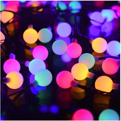 Solar-Lichterkette, 100 LEDs in verschiedenen Farben für den Innen- und Außenbereich, IP65 wasserdicht, 8 Modi, Leuchtkugeln, hübsche Dekoration für Weihnachten, Partys, Gärten, Terrassen und Balkone (1/4)