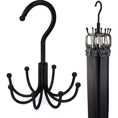 porte ceintures pour accessoires de placard,crochet de rangement pour ceinture, soutien gorge, débardeur, cravate, écharpe, sac à main, noir (1/5)