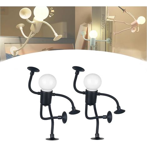2er Set Mini Tischlampen, schwarz, dekorative Lampen, Nachtlicht, Schlafzimmer Dekoration (1/5)