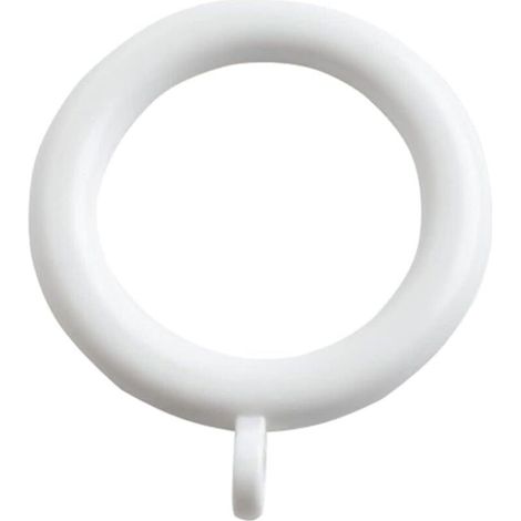 Anelli per tende in plastica bianca – Confezione da 24, diametro esterno 42 mm, per aste per tende da 35 mm