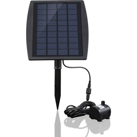 Pompe solaire fontaine sans brosse 9V 2.5W – 200 l/h, jet jusqu'à 120 cm, 3 buses (1/5)