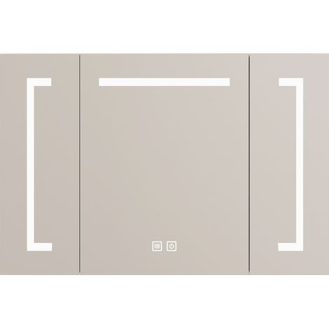 Armoire miroir LED 90 cm avec rangement pour salle de bain, salon et chambre (1/5)
