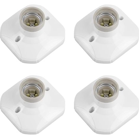 4 douille ampoule e27, base plafonnier céramique, support led blanc 220v, pour salon, chambre, garage (1/5)