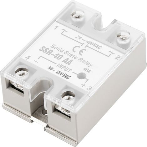Module relais statique SSr 40AA 40A : entrée CA-CA 90-250 V CA, sortie 24-480 V CA (1/5)