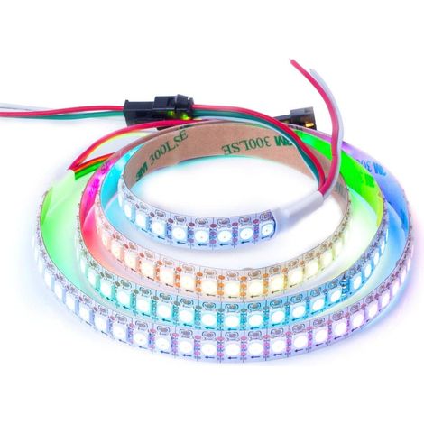 WS2812B RGB 5050 LED Strip 1M 144LED/m 5V ECO Alloy Wires LED Strip 1 m 144 Pixels PCB White Addressable Individually 12 mm IP30 for Kitchen Bedroom TV DIY Project (Band Only) (1/5)