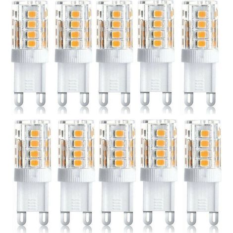 Lot de 10 Projecteur LED, lumière décorative LED, ampoule LED G9, 5 W blanc chaud blanc froid, ampoules LED à économie d'énergie, ampoule halogène de rechange, AC 230 V non dimmable
