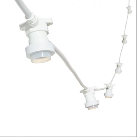 Guirlande Guinguette câble blanc 5M 16 douilles E27 connectable 230V LUXA professionnelle Lotti (1/5)