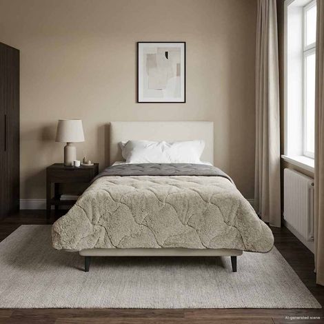 vidaXL Duvet d'été simple Matelassé Gris clair 135 x 200 cm