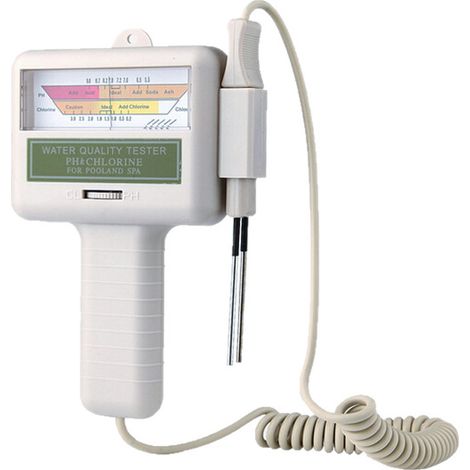 Qualité Eau Testeur, Portable Numérique Moniteur, Ph Eau Testeur Analyse Chlore Piscine Kit Test (Blanc) (1/5)