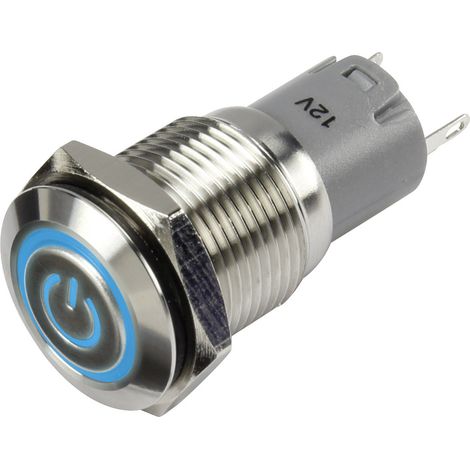 TRU COMPONENTS 1303026 LAS2GQF-11ZET/B/12V/S/P Druckschalter 48 V/DC 2 A 1 x Ein/Ein rastend Blau I (1/2)