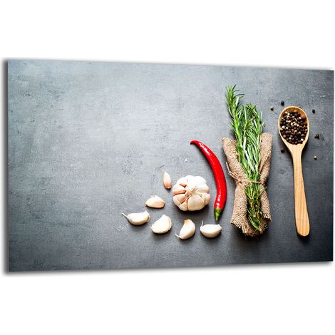 PLAQUE DE PROTECTION EN VERRE POUR CUISINIÈRE 80x52 ÉPICES (1/5)