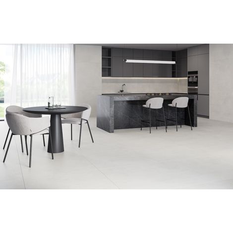 Noyon – Baldosa porcelánica efecto cemento · interior - Blanco - 60x120 cm - Caja (1/5)