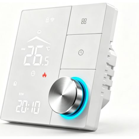 Thermostat intelligent WiFi pour plancher chauffant électrique 4000W, modèle haute puissance 25A, écran tactile LCD avec programmation hebdomadaire