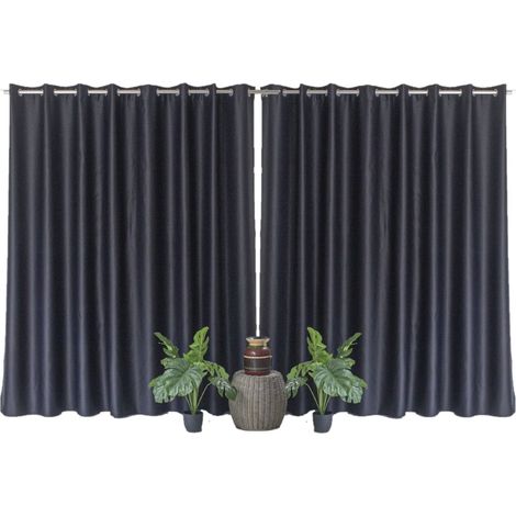 Lot de 2 rideaux occultants grande largeur REGLISSE (1/2)