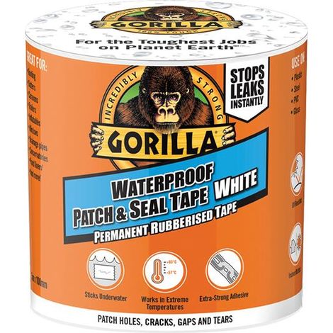 Gorilla Glue 3044741 Gorilla® Waterproof Patch & Seal Tape 100mm x 3m White GRGPSTW3