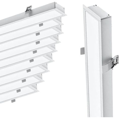 Pack de 10 - Réglette encastrable 35W BLANC 7.5 x 3.5 x 120 cm - Blanc Froid - SILUMEN