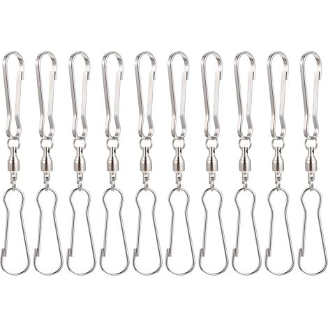 Windspiel Doppelclip Haken 10 Stück 8cm mit 360 Drehbaren