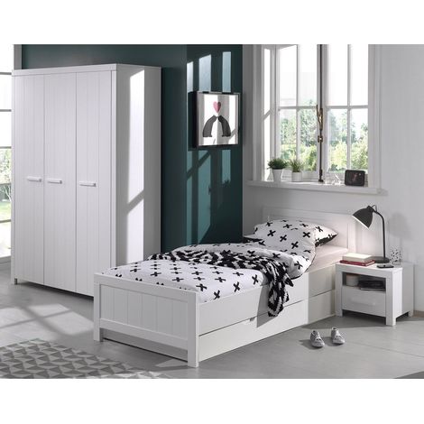 GASTON - Chambre 90x200cm + Armoire 3 Portes (1/5)