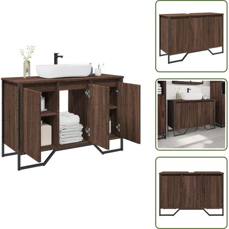 vidaXL Armoire lavabo de salle de bain chêne marron 91x35x60 cm
