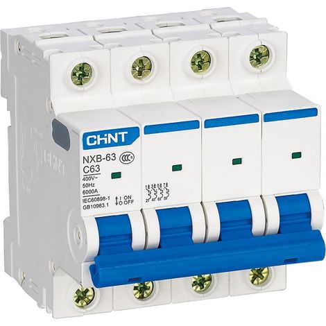 Interruptor automático 4P 16/20/25A clase C 6 kA - CHINT nºde amperios: 25A