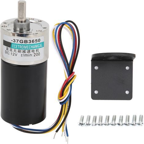 DC Brushless Motor Speed Reducer with Bracket CW CCW 12V for HighAccuracy Measuring Instrument(200rpm/min ) (1/4)