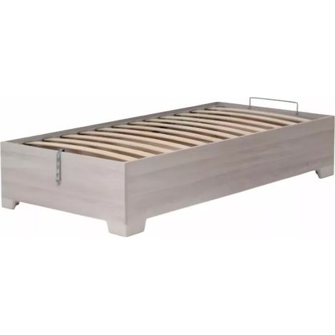 letto singolo contenitore con piedini "bed box" olmo naturale 90x190 cm (1/4)