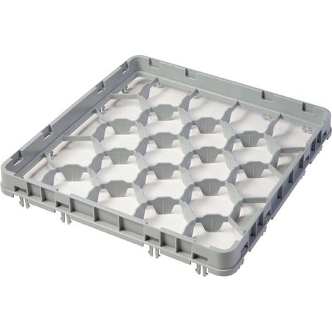 Extension casier mi-profondeur 20 compartiments - 49.9 x 49.9 x 5.1 cm - Gris - Lot de 12 - Cambro