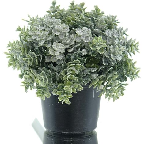 GASPER Weihnachtsdeko Eukalyptuskugel beschneit im Topf Ø 13 cm - Kunstpflanzen (1/2)