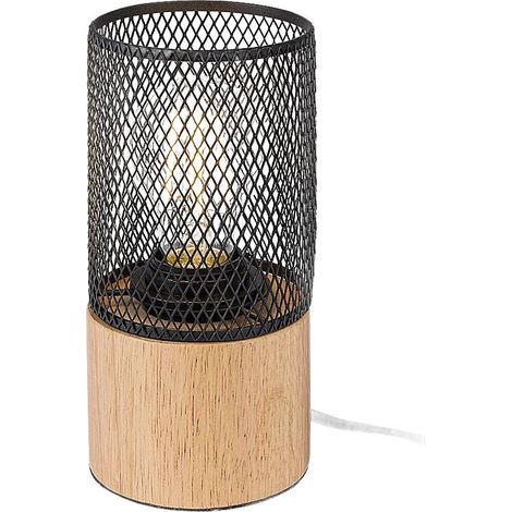 Lampada da tavolo Callum metall/legno faggio nero E27 1 x max.25W B: 19,5 cm Ø9,5 cm (1/5)